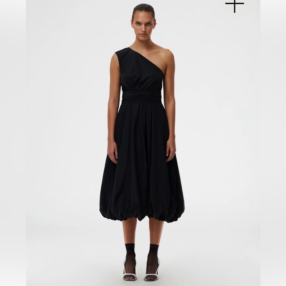 Tibi Italian nylon sporty one shoulder dress